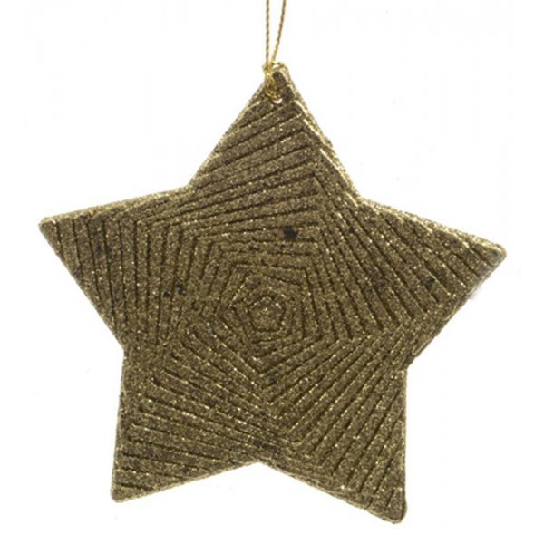 Χριστουγεννιάτικο Κρεμαστό Χρυσό Αστέρι, με Στρας (8cm)